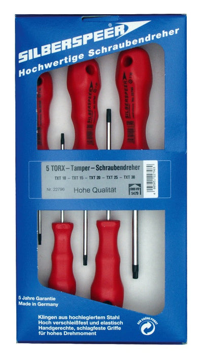 SILBERRSPEER Schraubendrehersatz TX-Tamper 5-tlg. Schraubendreher Silberspeer   