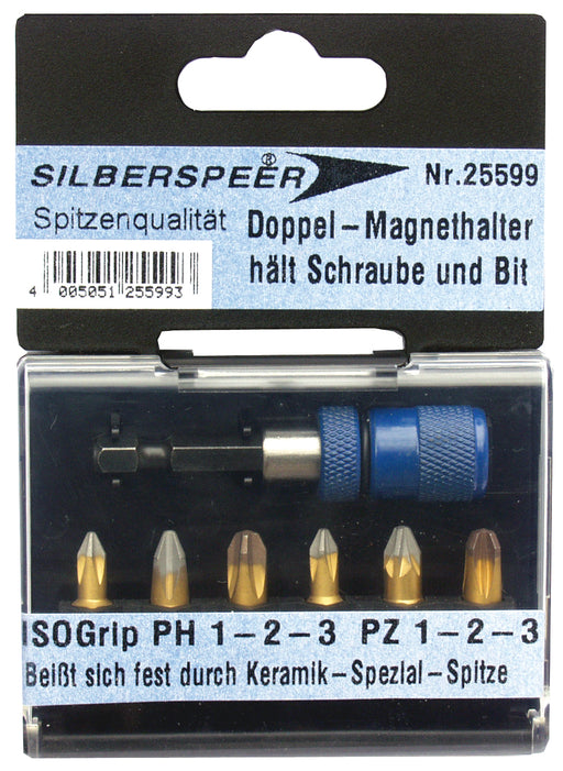 SILBERSPEER Diamant-Bit-Sortiment incl. Doppelmagnethalter 7 tlg. Bit-Sortiment Silberspeer   