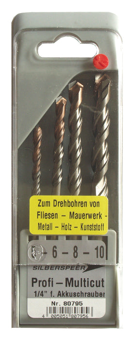 POWERCRAFT Profi-Multicut-Universalbohrersatz 4tlg. SDS Betonbohrer Silberspeer   