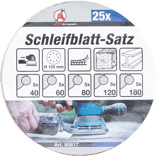 Silberspeer Schleifscheibe gelocht mit Klett 125 mm 25 Stück Schleifscheibe gelocht mit Klett Set Silberspeer   